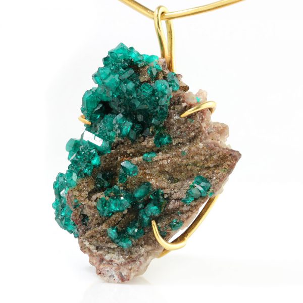 Andrew Grima Diopside Boulder Pendant in 18ct Yellow Gold, Circa 1981, Signed