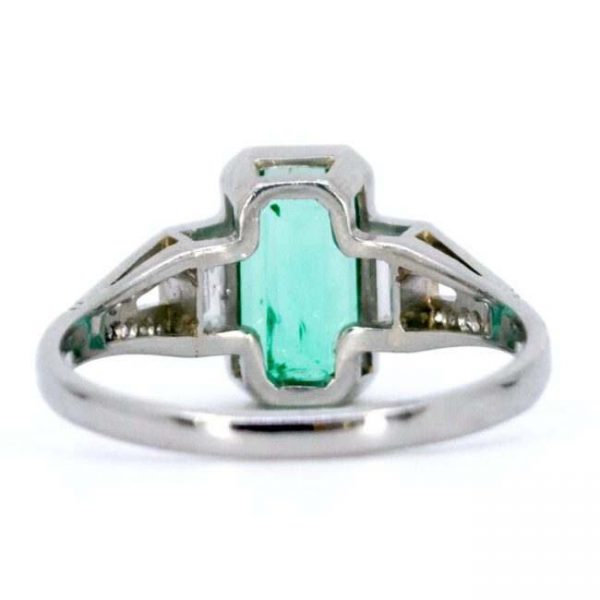 Art Deco Style 1.70ct Emerald and Diamond Ring