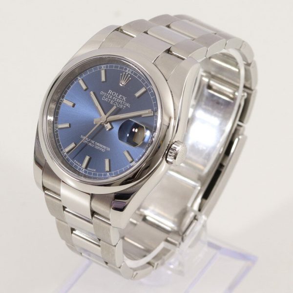 Rolex Datejust 116200 Steel 36mm Automatic Watch with Blue Dial, Year 2014, with Rolex box and papers