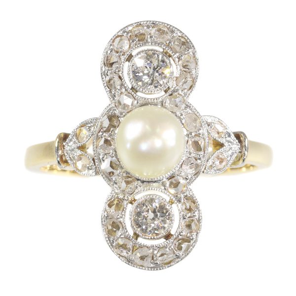 Antique Edwardian Pearl and Diamond Ring - Jewellery Discovery