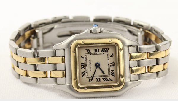 Vintage Cartier Panthere Ladies Steel and 18ct Gold 22mm Quartz Watch, Circa 1990s