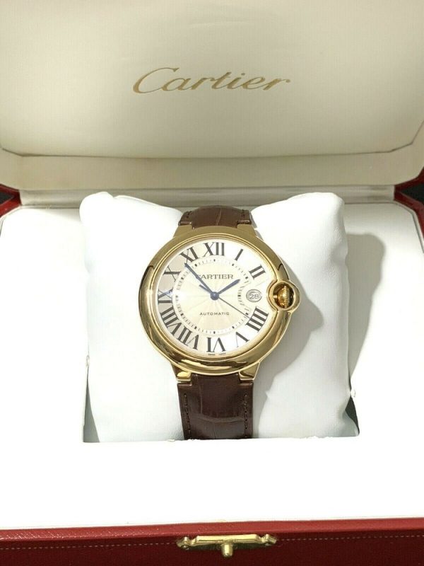 Cartier Ballon Bleu 18ct Yellow Gold 42mm Automatic Watch, Year 2011, with Cartier box and papers.