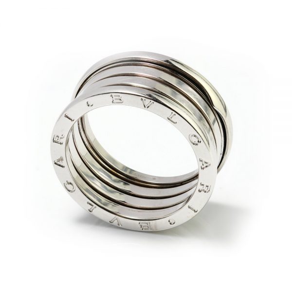 Bvlgari B Zero 1 18ct White Gold Ring, Made in Italy, Circa 1990s, Signed and Numbered