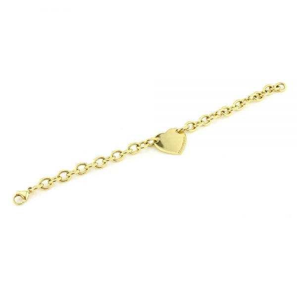 Tiffany and Co 18ct Yellow Gold Bracelet; with Please return to Tiffany & Co New York heart charm, Circa 2013, original Tiffany & Co box