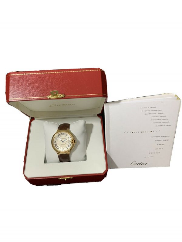 Cartier Ballon Bleu 18ct Yellow Gold 42mm Automatic Watch with Cartier box and papers