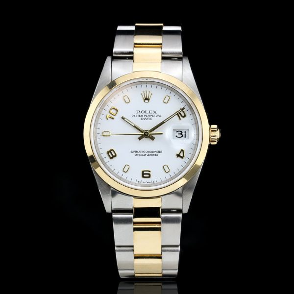 Rolex Oyster Perpetual Date 15203 Steel and Gold 34mm Automatic Watch;