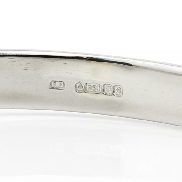 0.41ct Princess Cut Diamond Platinum Bangle Bracelet, F VS1