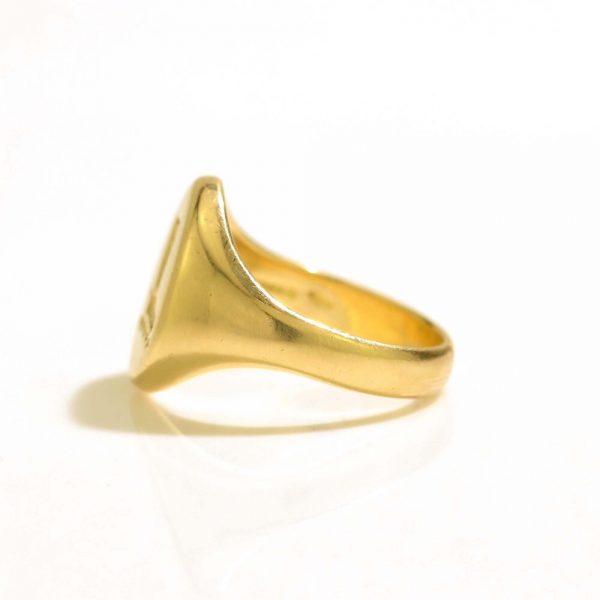 Vintage 18ct Yellow Gold Seal Ring with Cowboy Boot Seal, Circa 1970