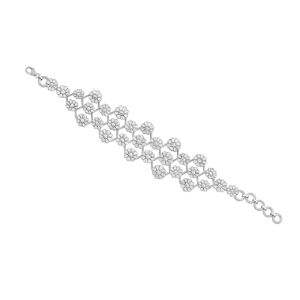 Fine Rose Cut Diamond Floral Cluster Bracelet, 17.25 carats