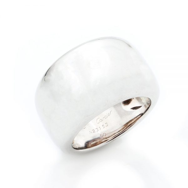 Cartier 18ct White Gold Dome Ring, Signed and Numbered, Made in France, Paris, Circa 1997, Comes in original box