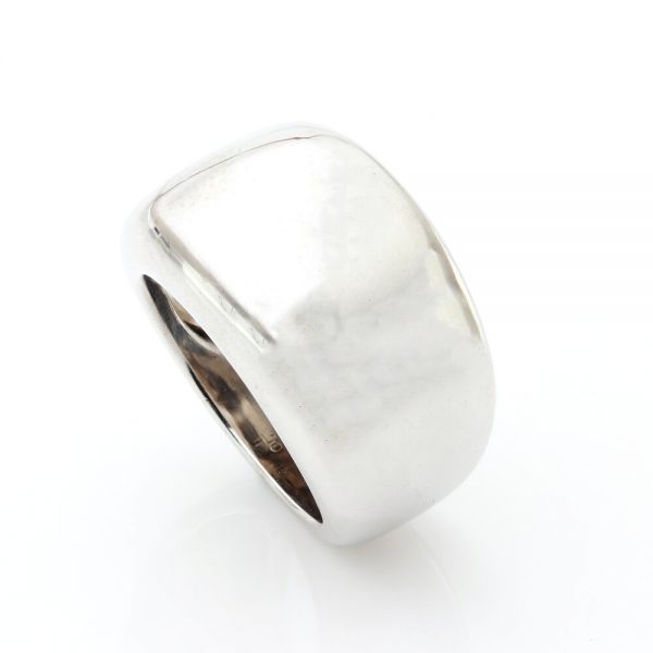 Cartier 18ct White Gold Dome Ring, Signed and Numbered, Made in France, Paris, Circa 1997, Comes in original box