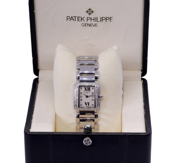 Patek Philippe Twenty-4 18ct White Gold and Diamond 4908 Quartz Watch with box and papers