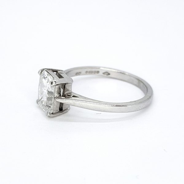 1.69ct Radiant Cut Diamond Solitaire Engagement Ring, H colour and SI2 clarity
