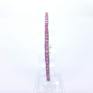 Princess Cut Pink Sapphire Line Bracelet, 5.00 carats