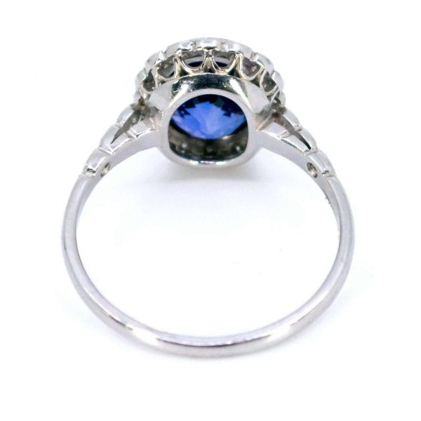 Edwardian Style Tanzanite and Diamond Cluster Ring