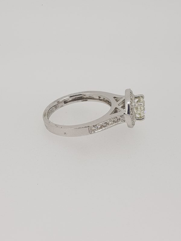 0.71ct Diamond Halo Cluster Ring in 18ct White Gold in 18ct White Gold