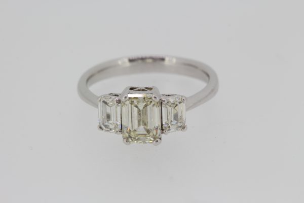 1.15ct Emerald Cut Diamond Three Stone Engagement Ring