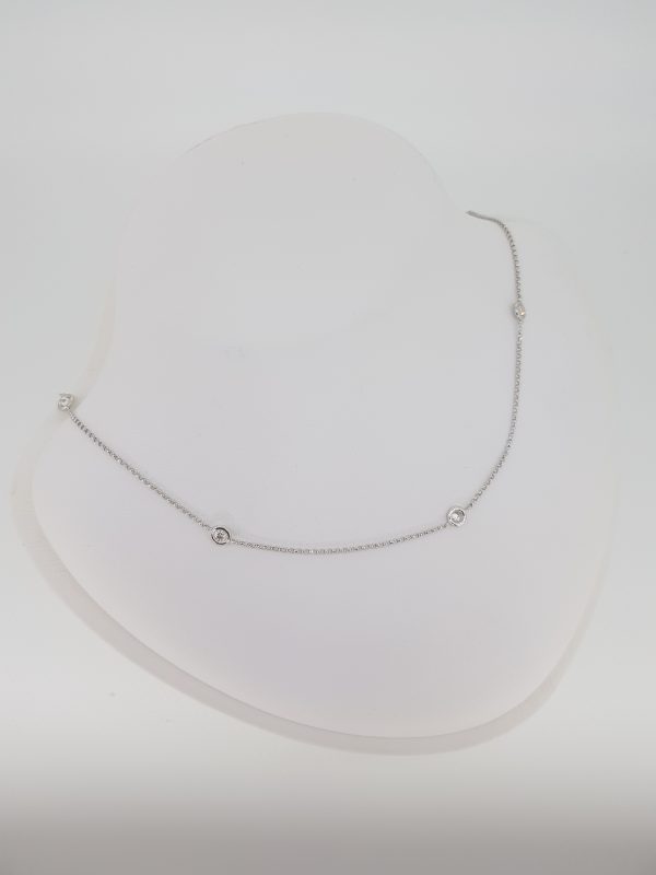 Diamond Set 18ct White Gold Chain Necklace, 0.22 carat total