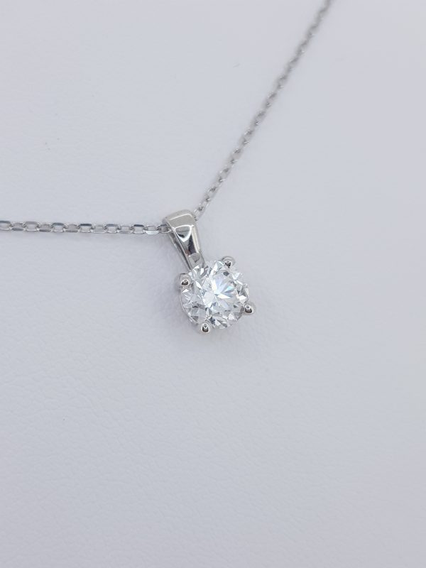 0.80ct Solitaire Diamond Pendant with Chain