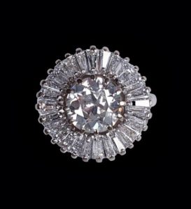 Old Cut Diamond Ballerina Cluster Ring, 1.80 carats