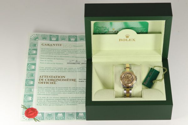 Rolex Yacht Master 169623 Ladies 29mm Steel and Gold Watch with Rolex Box and Papers, Year 2000