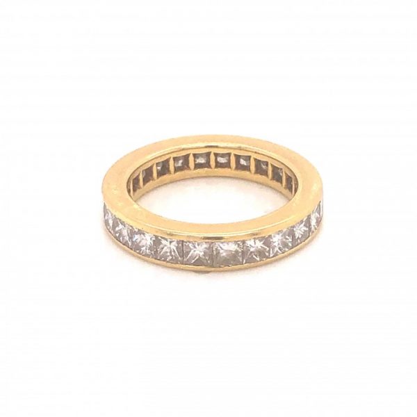 Princess Cut Diamond Full Eternity Ring in 18ct Yellow Gold, 4.50 carat total