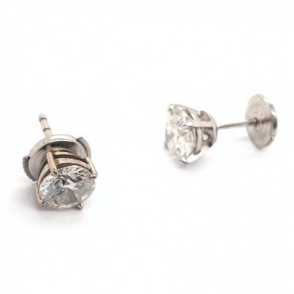 Brilliant Cut Diamond Stud Earrings, 2.80 carat total