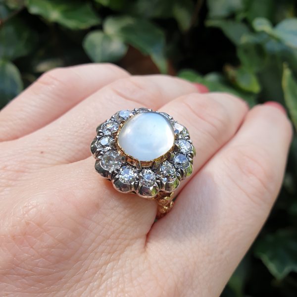 Victorian moonstone diamond ring