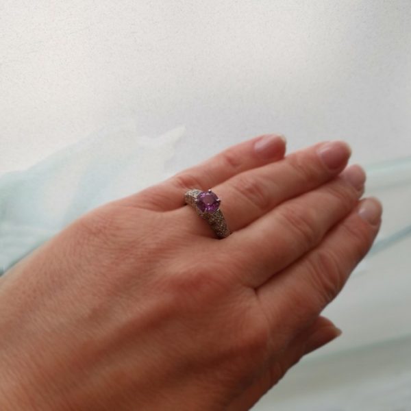 1.57ct Pink Sapphire and Diamond Ring