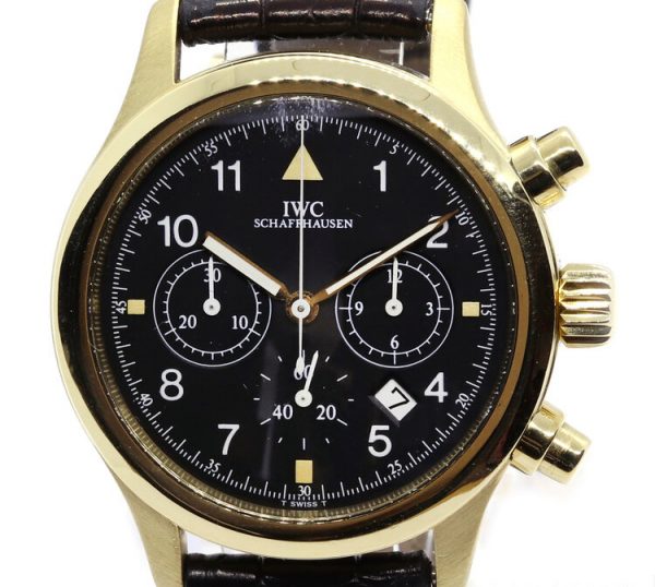 IWC Pilot Chronograph 18ct Yellow Gold 36mm Quartz Watch, Ref 3741