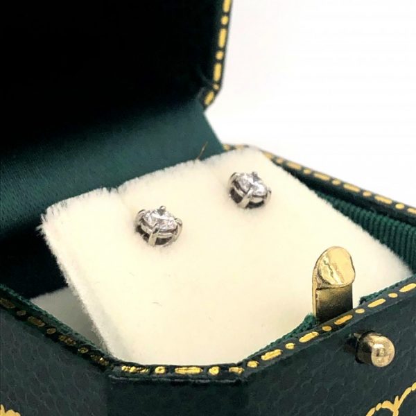 Diamond Stud Earrings in 18ct White Gold, 0.42 carats
