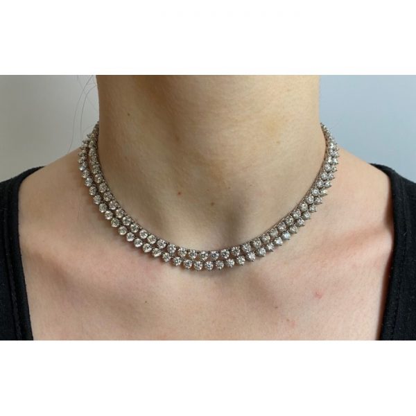 50ct Diamond Riviere Line Necklace, 50 carats
