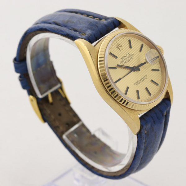 Vintage Rolex Datejust 16018 18ct Yellow Gold 36mm Automatic Watch with Tapestry Dial, Circa 1987