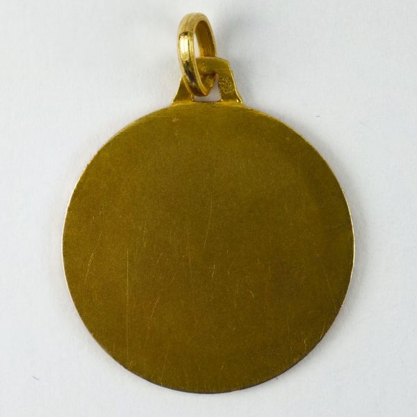 French Virgin Mary 18ct Yellow Gold Medal Pendant