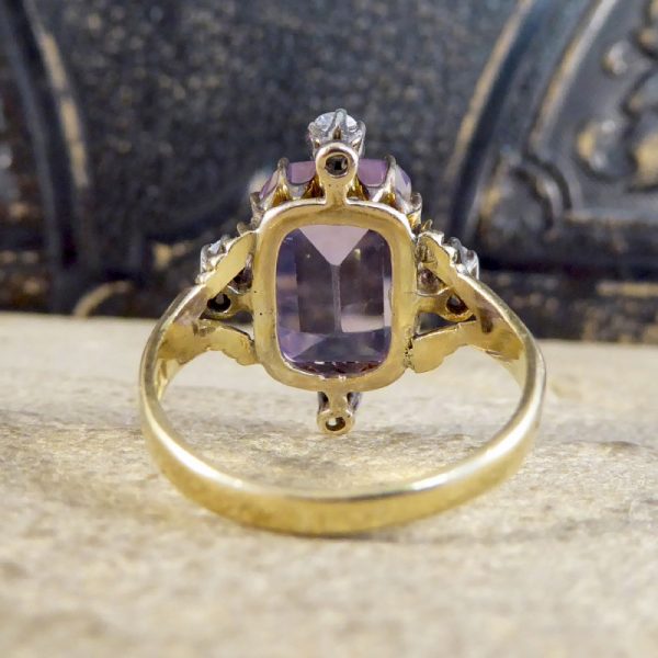 Antique Late Victorian Amethyst and Diamond Ring