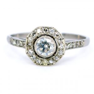 Art Deco Style Diamond Target Cluster Ring