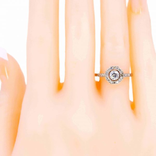 Art Deco Style Diamond Target Cluster Ring