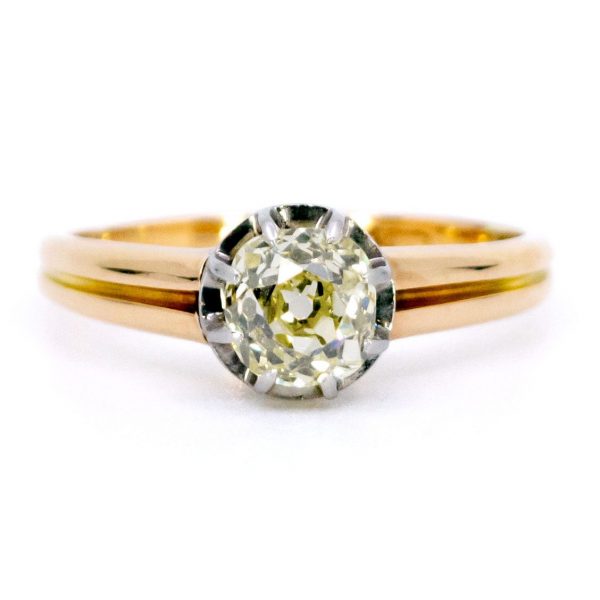 Vintage 0.80ct Old Mine Cut Diamond Solitaire Ring