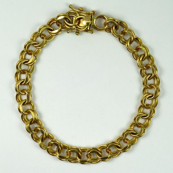 14ct Yellow Gold Double Parallel Curb Link Bracelet