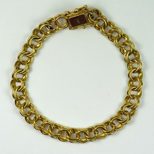 14ct Yellow Gold Double Parallel Curb Link Bracelet