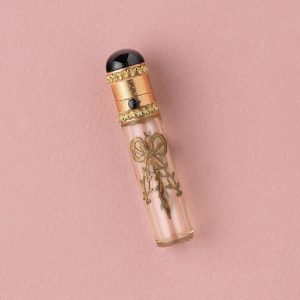 Antique Victorian Scent Bottle with Gold and Garnet; French, Circa 1890