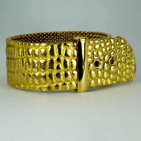 Tiffany and Co 18ct Yellow Gold Crocodile Buckle Bracelet by Angela Cummings