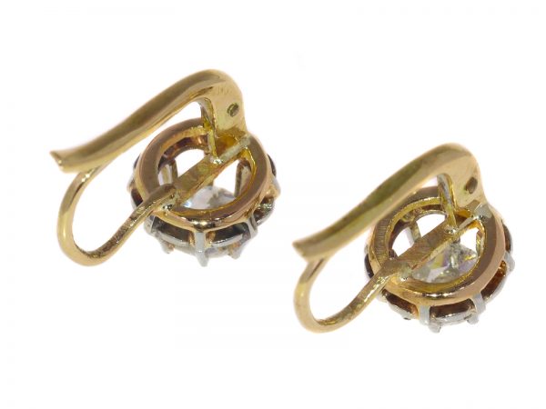 Vintage 1950s Rose Cut Diamond Drop Earrings, 0.60 carats