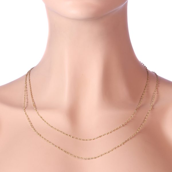 Antique French 18ct Gold Fine Necklace with Natural Seed Pearls, 19th century Circa 1870