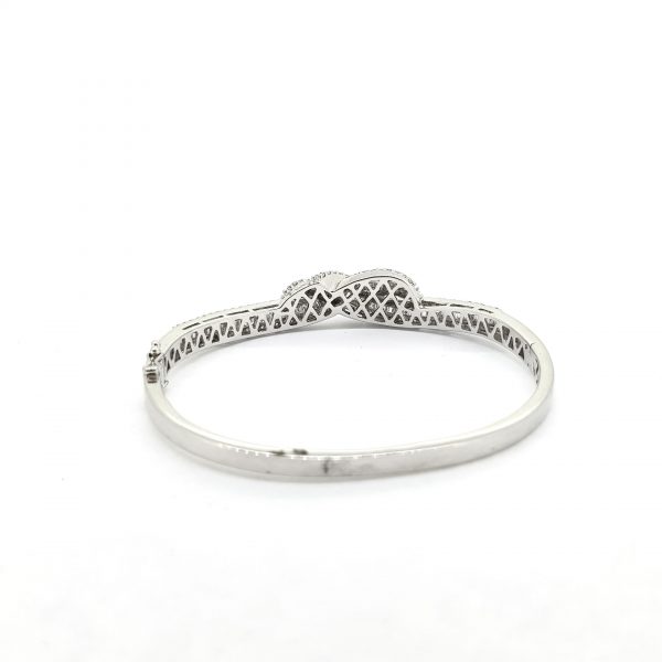 Diamond Crossover Twist Bangle Bracelet, 2.70 carats