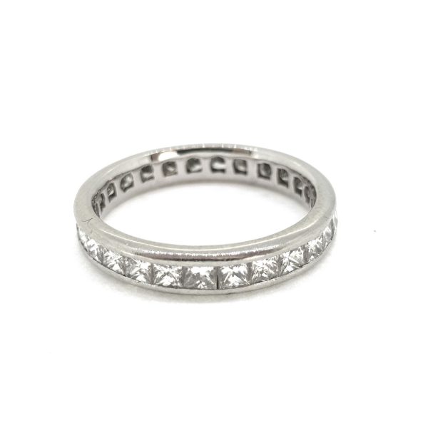 Princess Cut Diamond Full Eternity Band Ring, 1.90 carats H colour