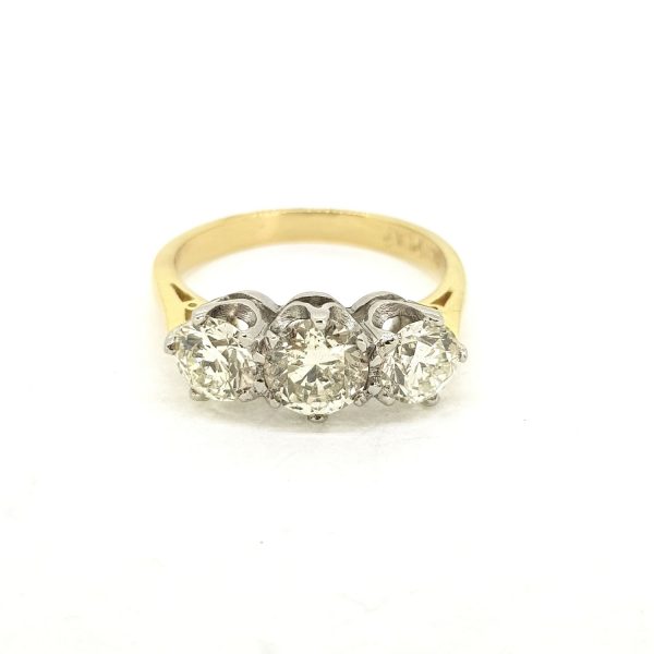 Classic Diamond Three Stone Ring, 1.80 carats