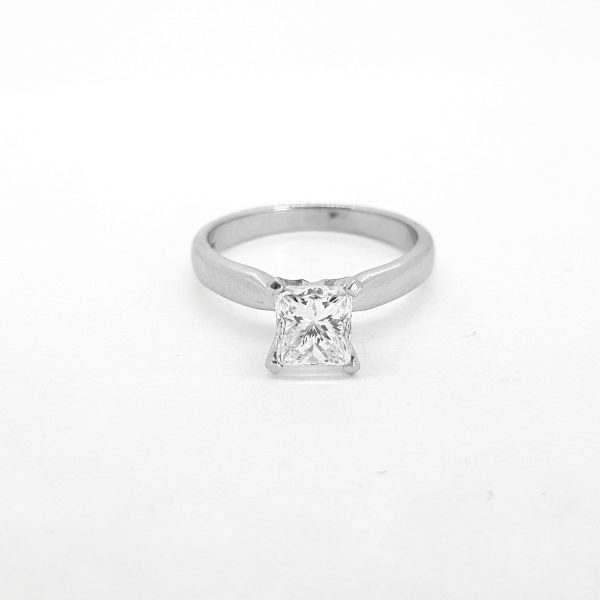 Princess Cut Diamond Solitaire Engagement Ring, VS clarity I colour