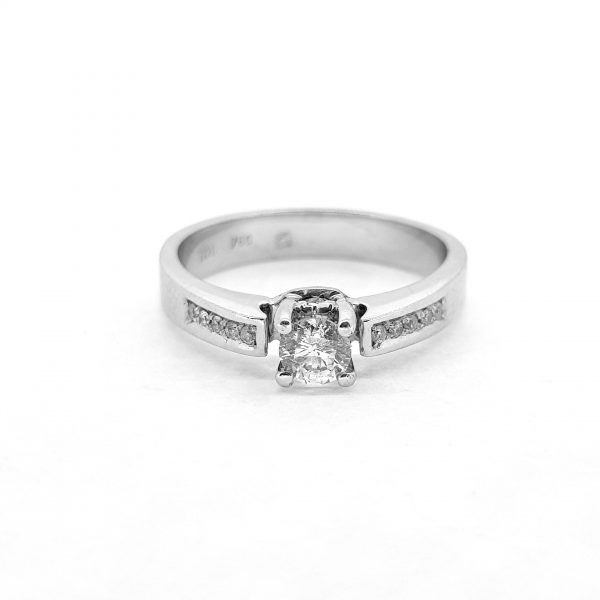 0.39ct Single Stone Diamond Engagement Ring in 18ct White Gold