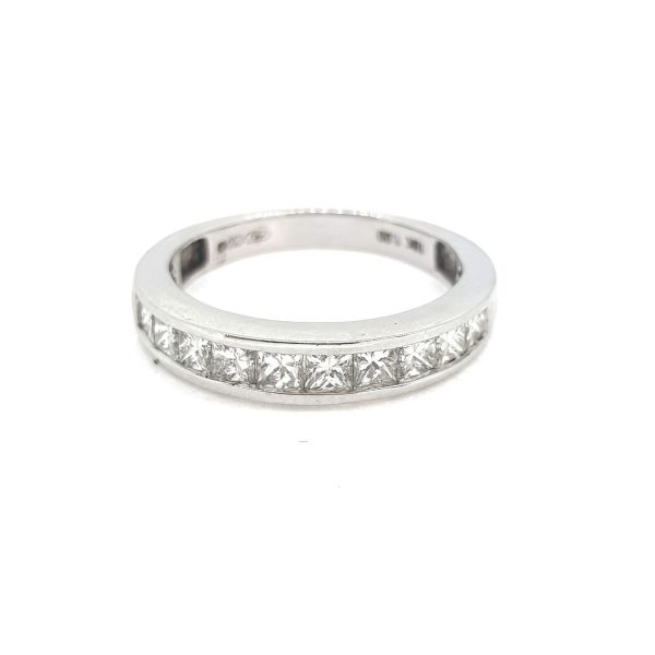 Princess Cut Diamond Half Eternity Band Ring, 1.00 carat total
